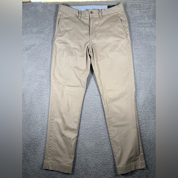 Polo Ralph Lauren Pants Mens 31x31 Biege Stretch Straight Fit Washed Chino - Picture 1 of 12